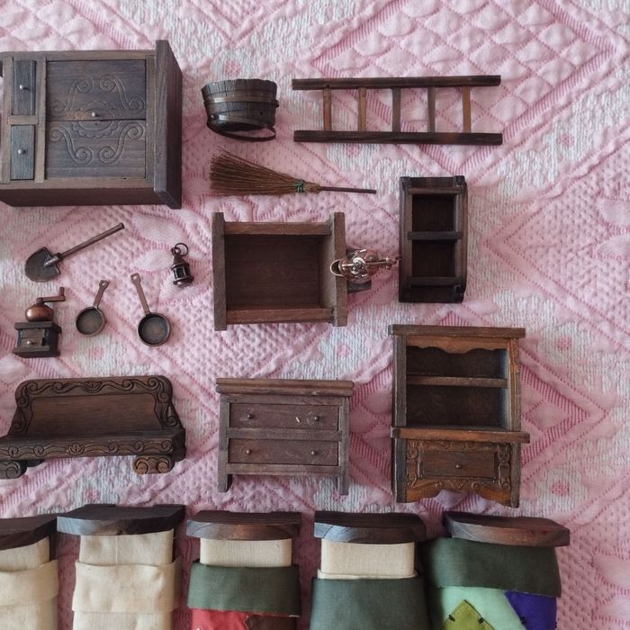 Brinquedos mobília casa de brincar branca de neve e os 7 anões