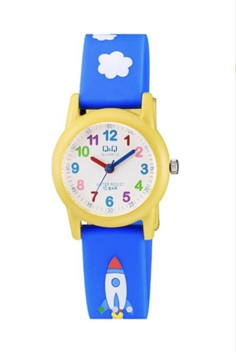 Дитячий годинник Q&Q, жовто-білий із блакитним