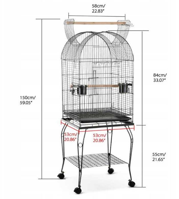 Klatka dla Papugi PREMIUM Woliera dla ptaków NOWA 150 cm