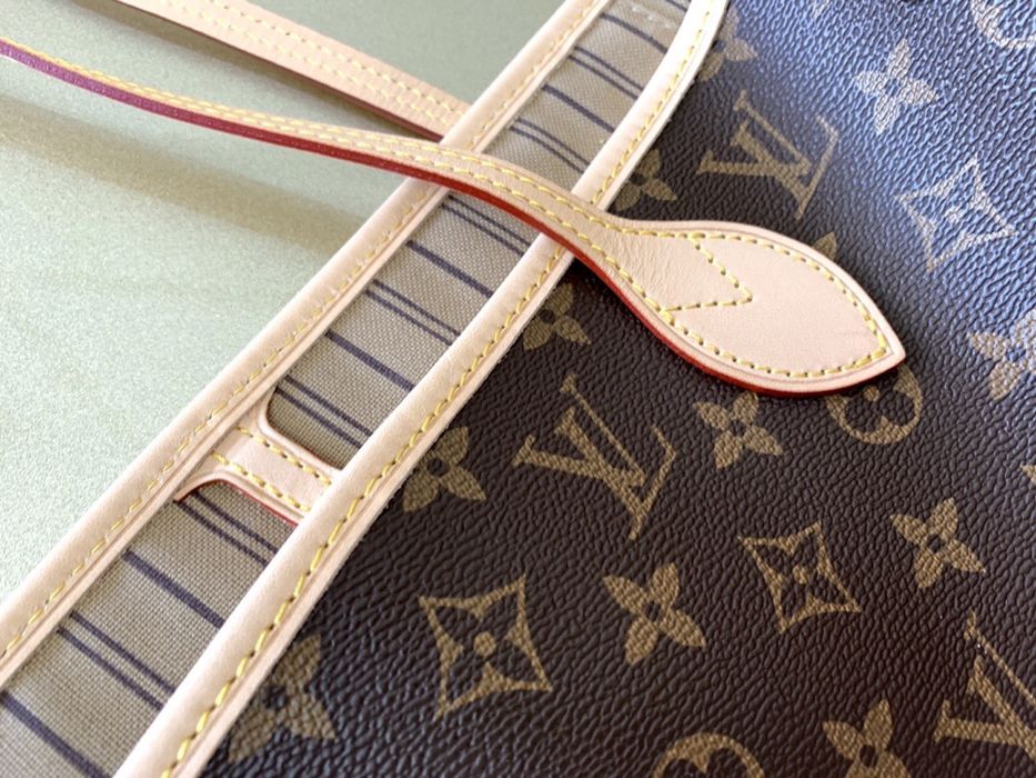 Torebka Louis Vuitton NEVERFULL mm gm SKORA monogram nr seryjny ebene
