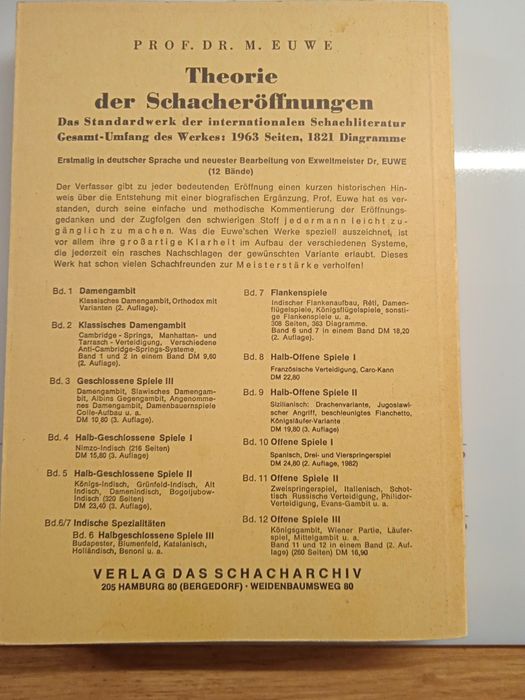 Theorie der Schach-Eroffnungen książka szachowa