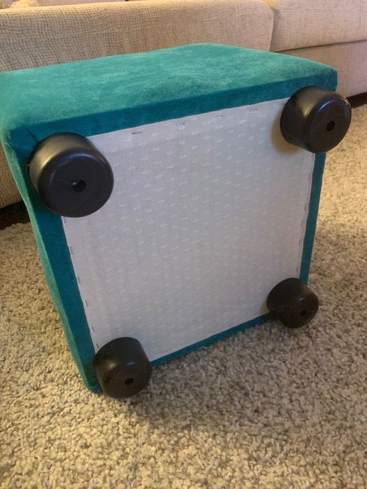 Banco veludo azul como novo