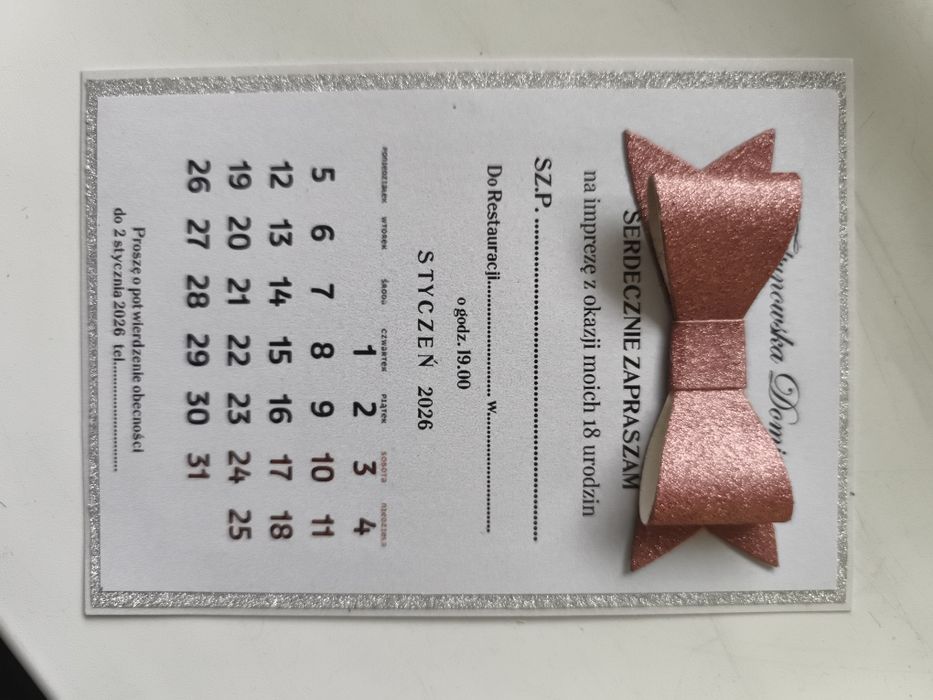 Zaproszenia z kokardką