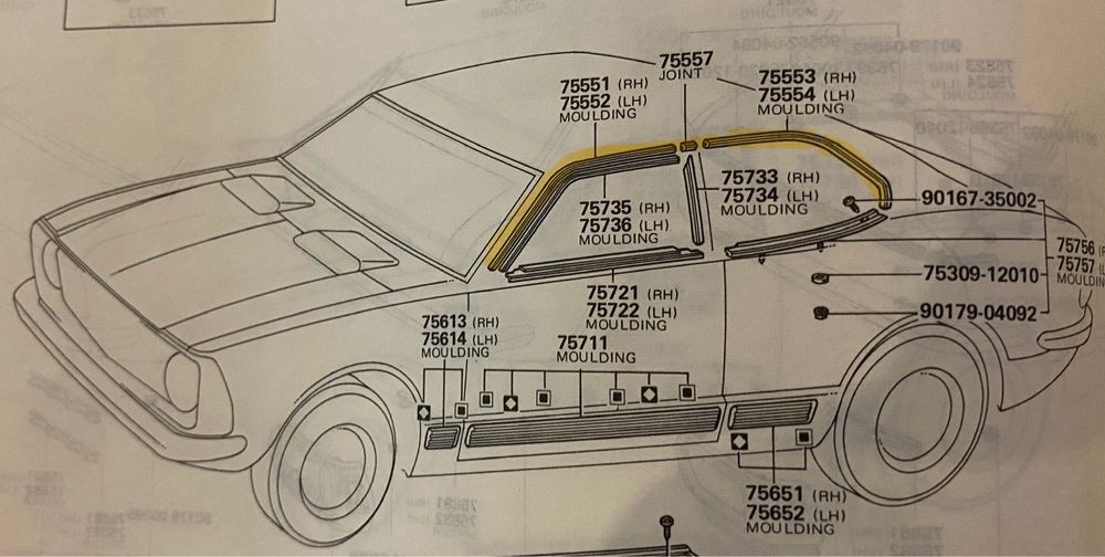 Frisos NOS Corolla KE25