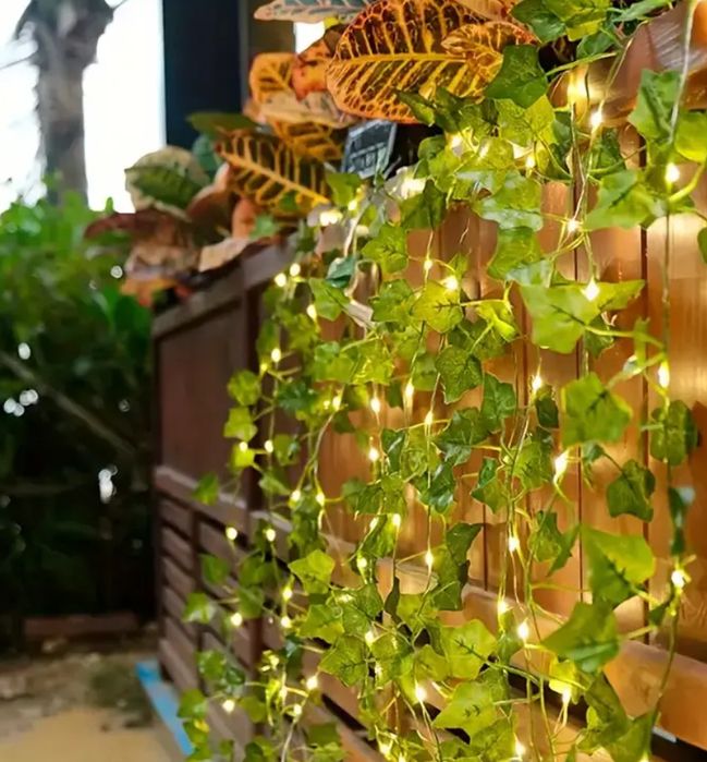 Штучна квіткова лампа «Виноградна лоза» | Тепле світло | 6 м