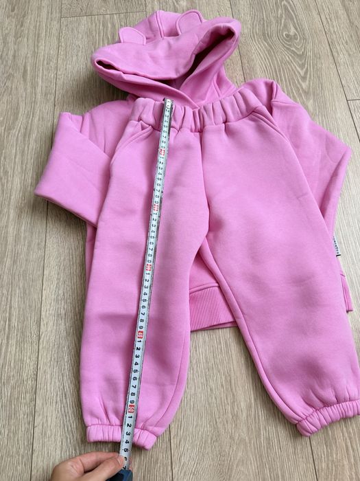 Zara костюм 98 104 комплект худі джогери осінь весна 3 4 роки теплий утеплений з вушками куртка безрукавка комбінезон