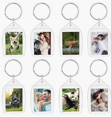 Porta-Chaves em acrílico  transparente para fotos/ofertas (6 unidades)
