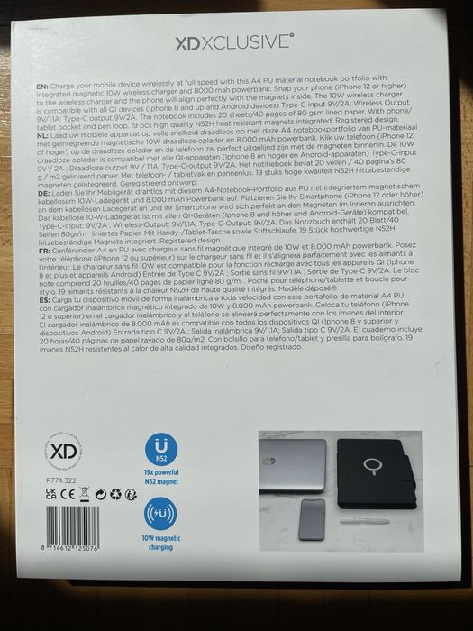 Artic magnetyczna ladowarka bezprzewodowa A4 notes teczka