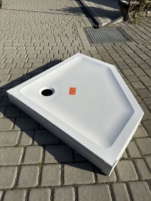 Brodzik pięciokątny 90x90 nowy biały New Trendy Komfort