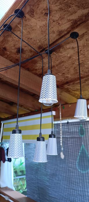 Lampa pająk 6 lamp z żarówkami