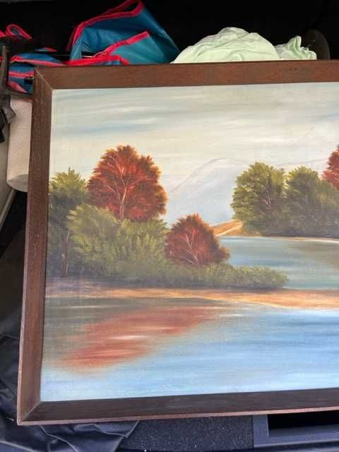 Quadro/moldura com pintura em tela