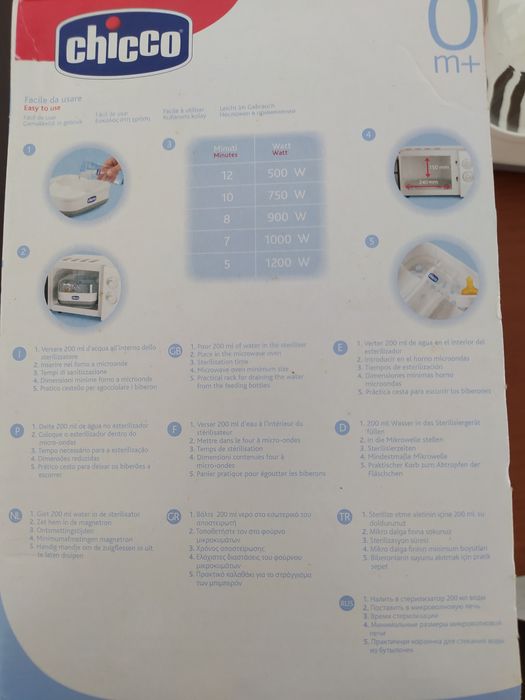 Esterilizador a vapor para microondas