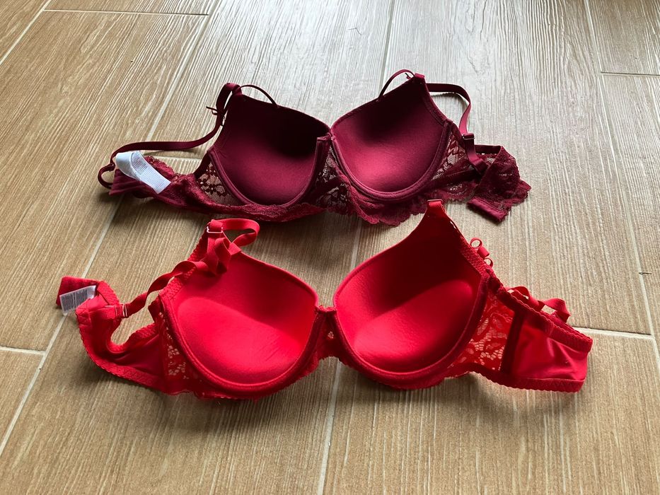Dwa biustonosze push up 80c