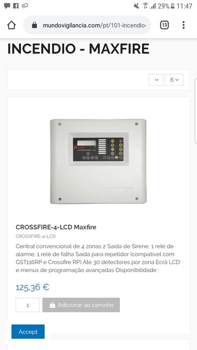 central de alarme e incêndio