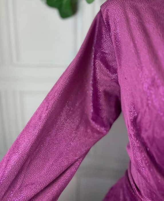 Fioletowa błyszcząca sukienka elegancka wieczorowa wesele XL XXL