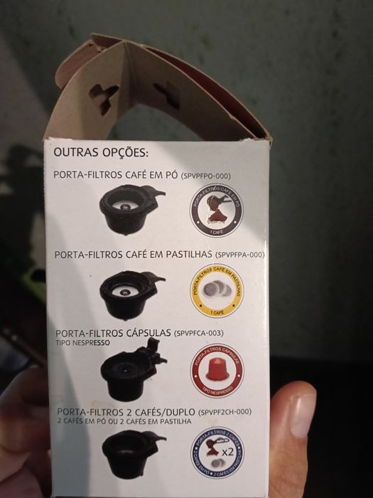 Porta filtros cápsulas e café em pó