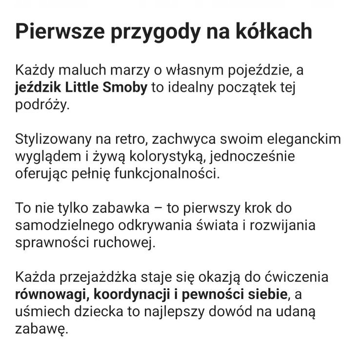 Nowy jezdzik little Smoby.