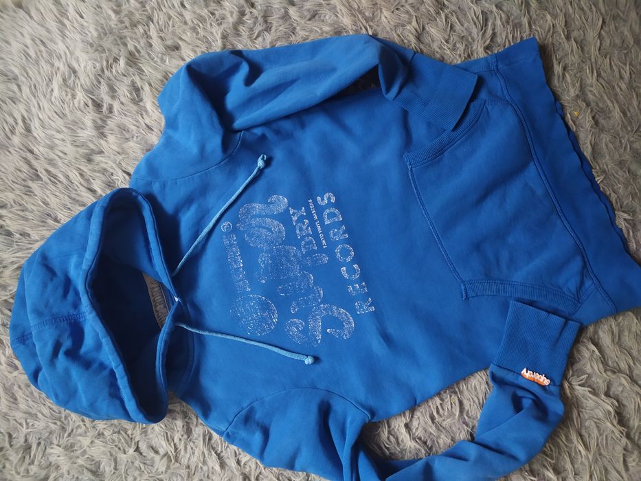 Bluza męska Superdry niebieska S z kapturem