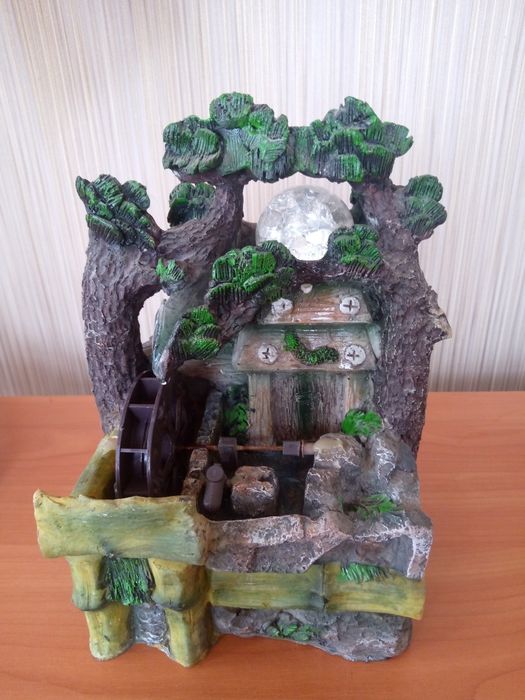 Настольный фонтан-водопад из искусственного камня