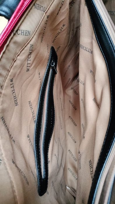 Wittchen Damska shopperka z ekoskóry czerwono czarna