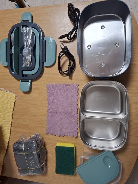 Lancheira eléctrica 12 V/24 V/220 V, 1,5 L, aço inoxidável - NOVO