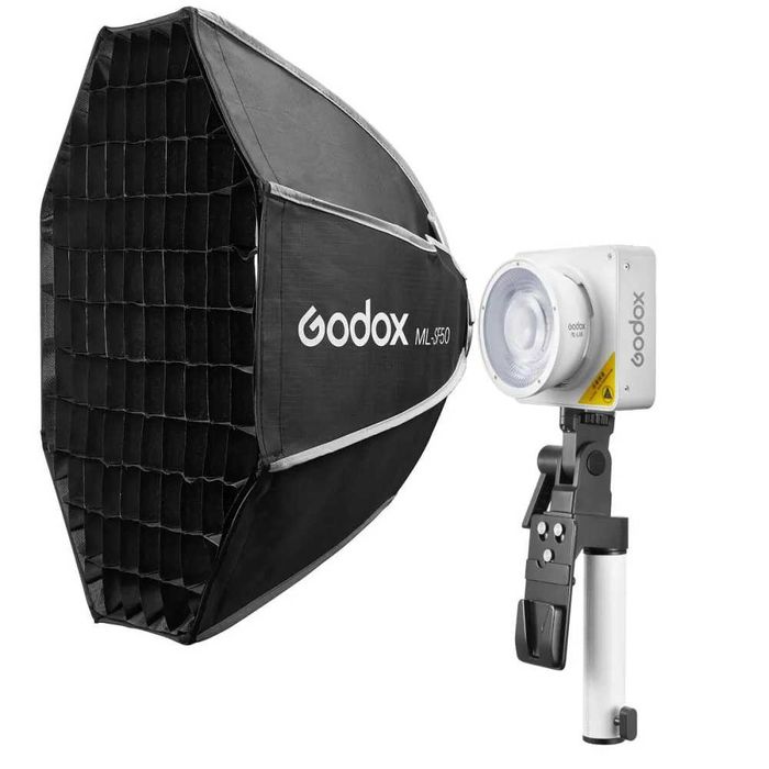 Godox ML100Bi з ручкою, софтбоксом і сотами