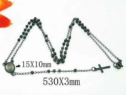 Klasyczny naszyjnik różaniec stal chirurgiczna czarny kolor nowy C456