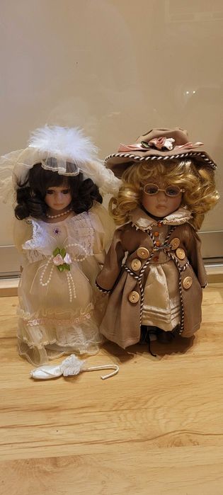 Zestaw dwie lalki porcelanowe PRL lata 80te