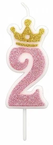 Świeczka 2 Różowa 6,8Cm Party Go. Nowy Produkt