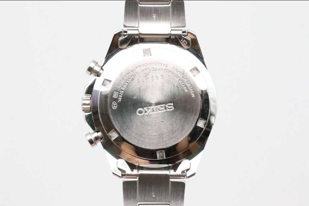 Relógio Seiko STBR011 chronograph masculino mostrador azul-marinho