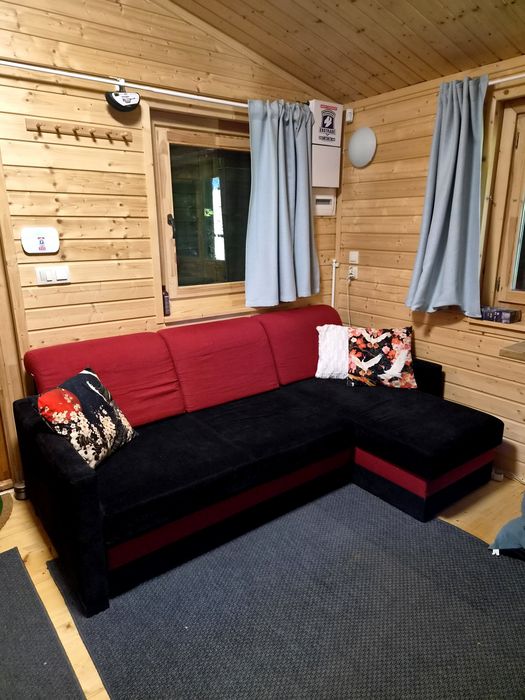 Sofa narożnik czarna rozkładany