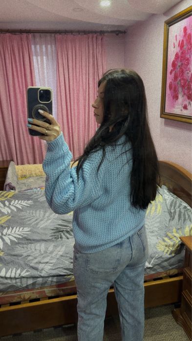 Свитер зимний красивый голубой