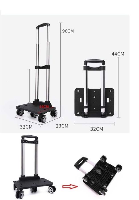 Wózek transportowy, bagażowy,ręczny - pięciokołowy