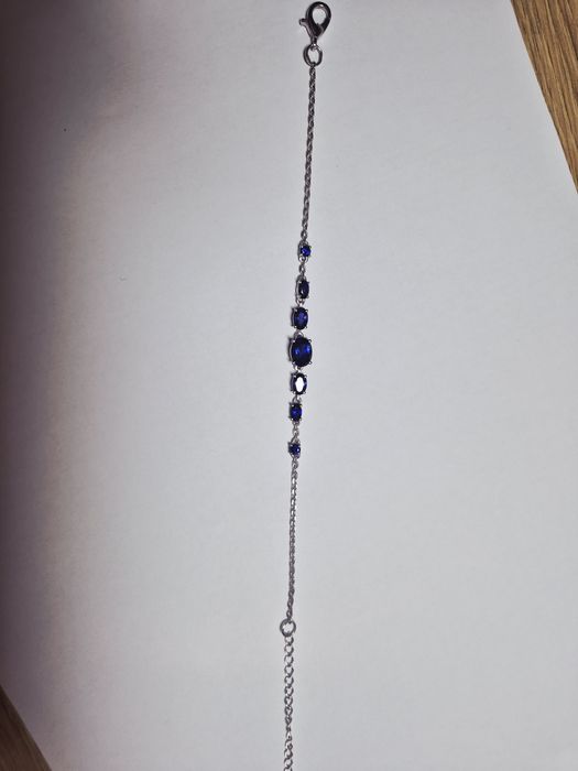 Браслет серебро гідротермальний сапфіри, браслет из сапфирами Срібний