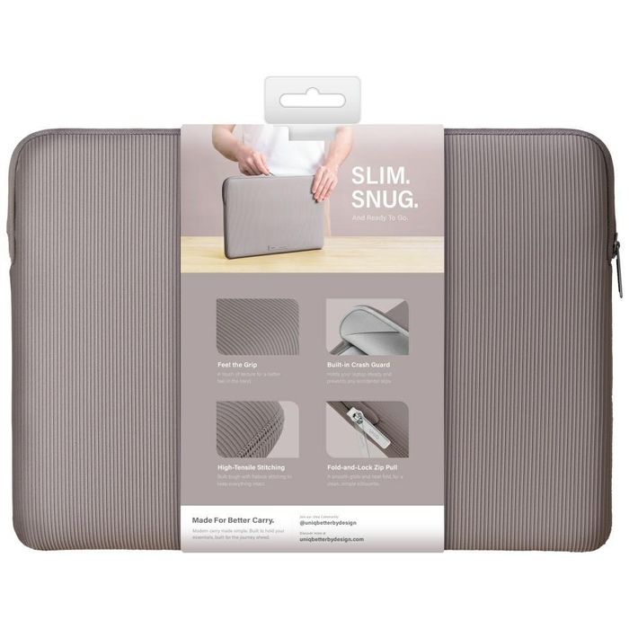 Torba na laptopa UNIQ Cyprus Ridge Edition Laptop Sleeve 16" water-resistant neoprene szary
