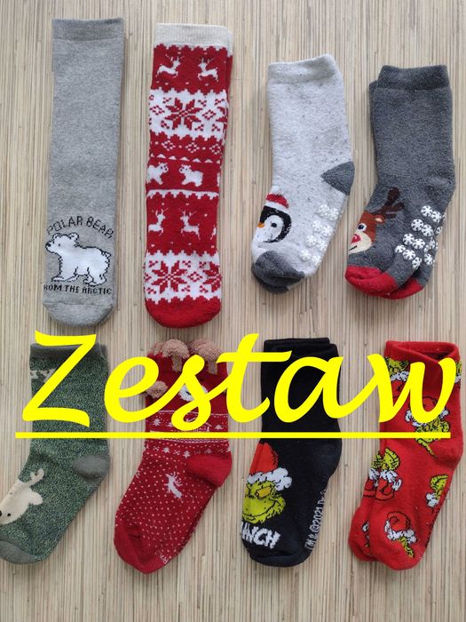 Zestaw zimowo-świątecznych skarpetek / skarpetki, rozmiar 27-30