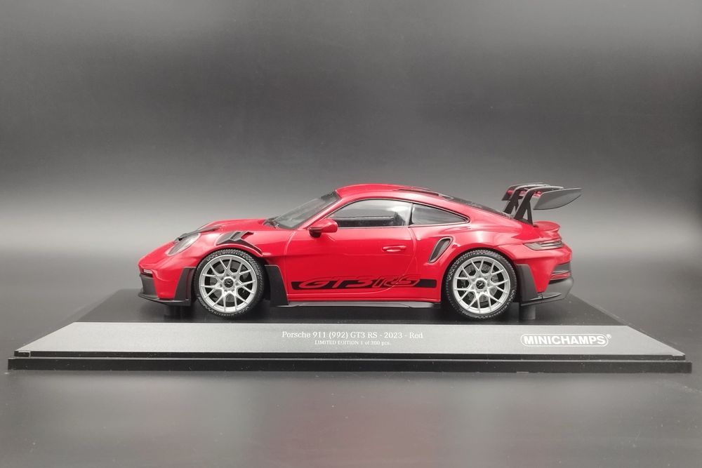 1:18 Porsche 911 992 GT3 RS Red with Silver Wheels  Minichamps
