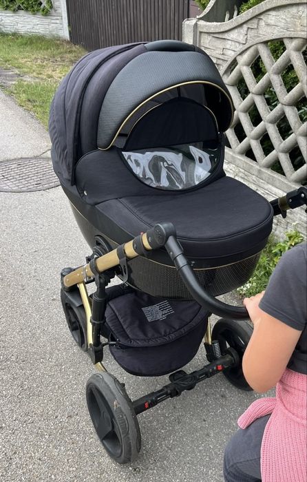 Wózek 3w1 czarno złoty z Adamex