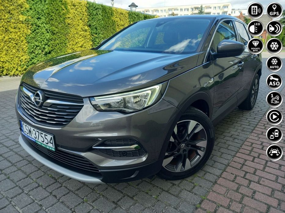 Opel Grandland X Benz Ledy ParkAssist Pół-Skóry Duża Navi Elektr.Klapa 100%Bezwypadkowy