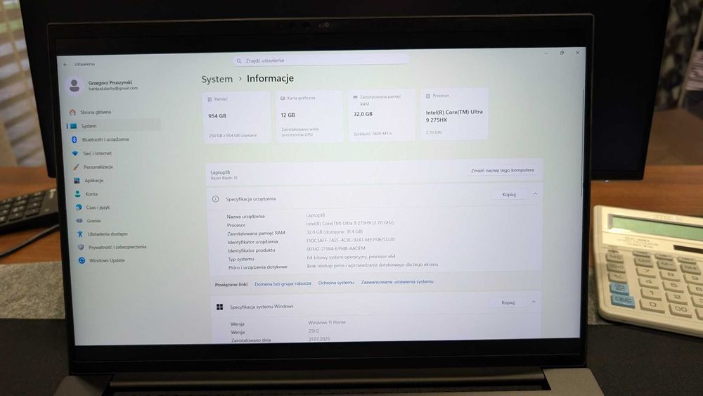 Razer Blade 18 Ultra 9-275HX F-ra VAT Gwarancja PL