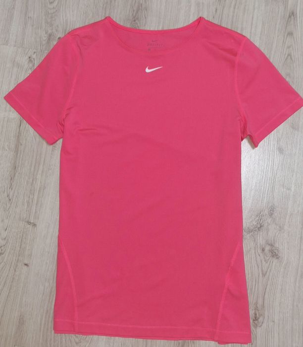 J.Nowa Koszulka Damska NIKE! Dri-Fit! Neon Różowa! Roz. L!