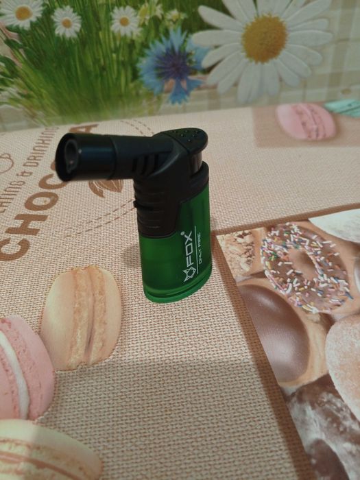 Зажигалка горелка FOX турбо с пьезоподжигом