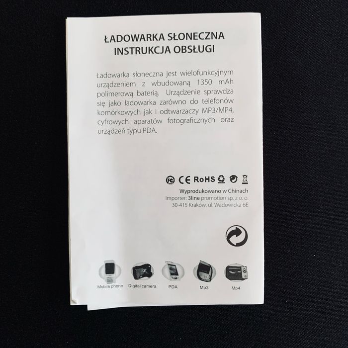 Ładowarka solarna do telefonu i innych urządzeń