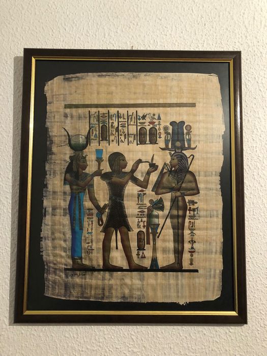 Papiro com moldura em madeira