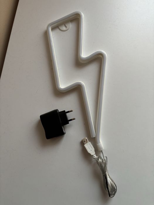Неоновый LED светильник, подсветка, ночник, молния