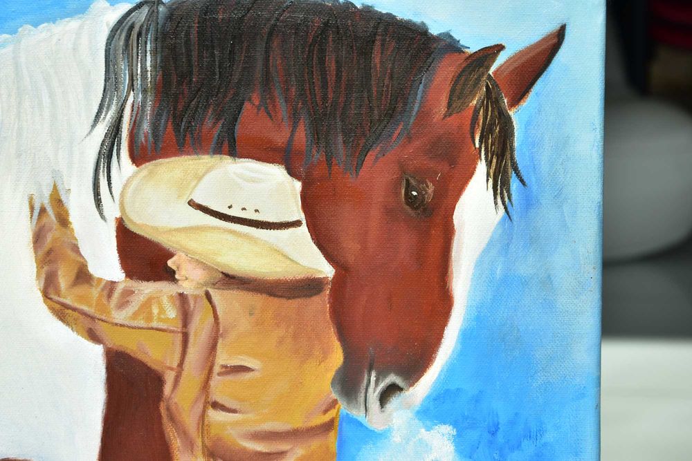 Quadro - Pintura a Óleo Original "Abraço Quentinho"