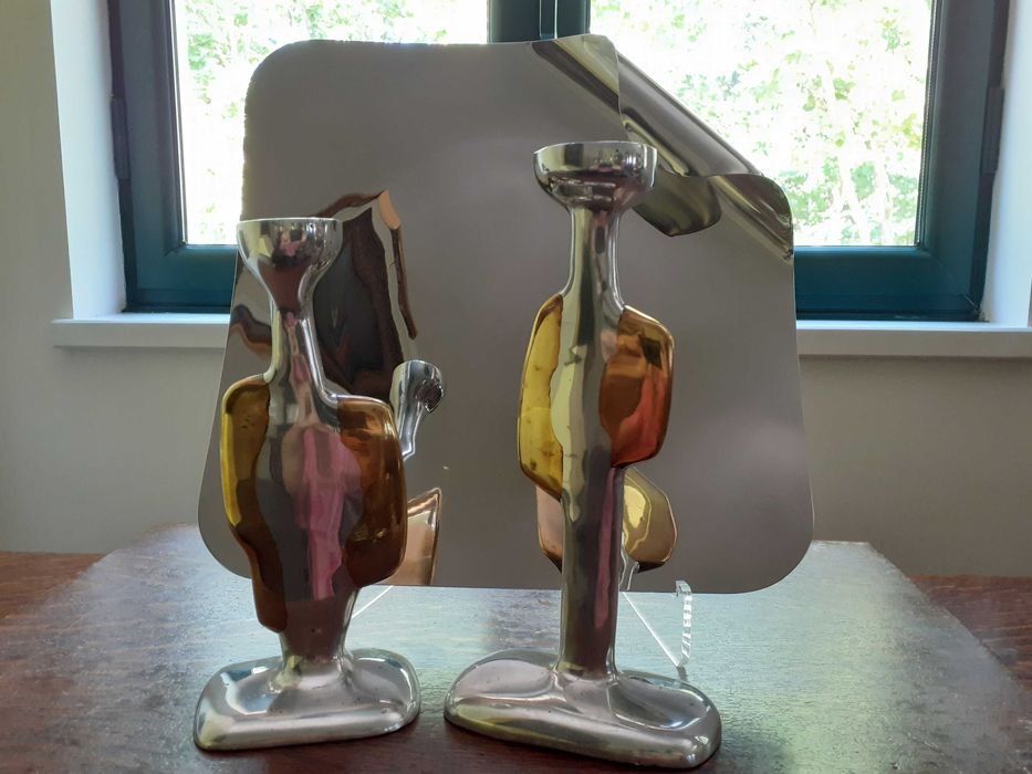 Castiçais de estanho e cobre muito modernos (baixa de preço 5)