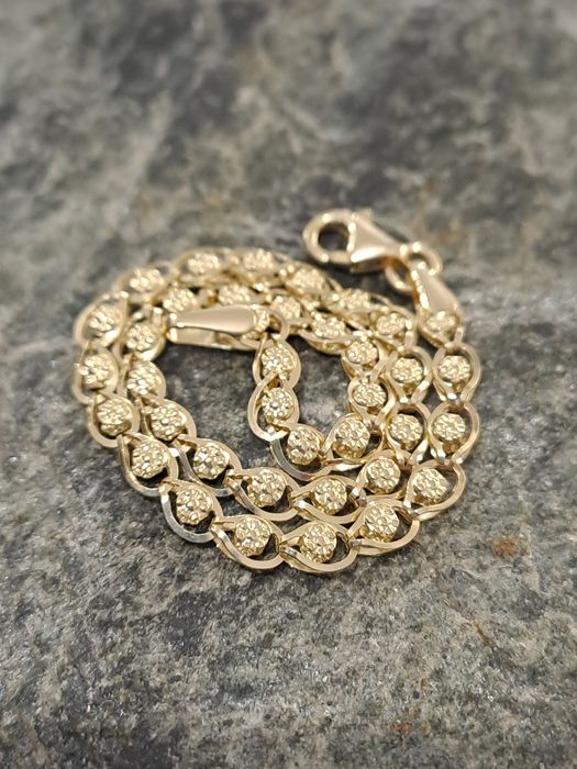 Śliczna złota bransoletka ziarnka Pr.585 Nowa  18.5 cm