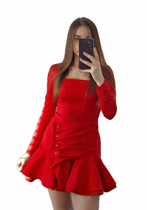 Sukienka LOU Aisha XS Czerwona - MINI - Stan Idealny!