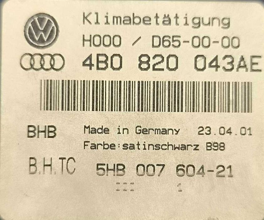 Comando Chauffage / Sofagem 4B0820043AE - AUDI A6 C5